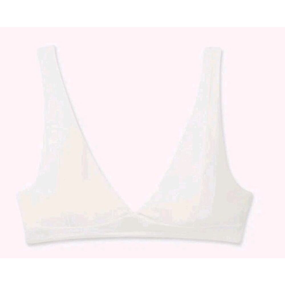 NEW Mate the Lable TENCEL Comfort Wireless Triangle Bra M White - Picture 2 of 5